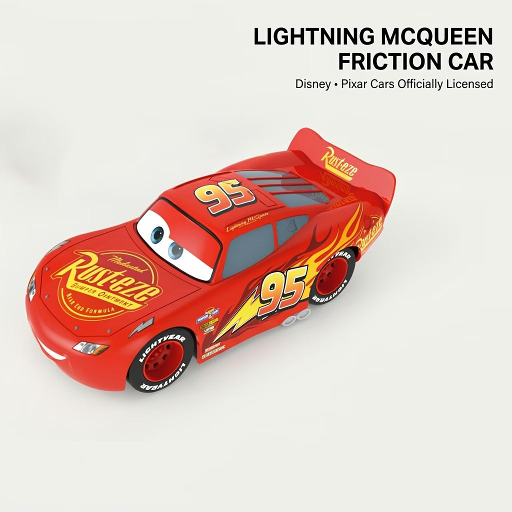 Disney Pixar Cars Lightning McQueen Pull Back Friction Car – Red #95 Rust-Eze Toy Vehicle for Kids