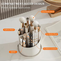 Rotating Makeup Brush Holder with Transparent Dustproof Lid – 360° Cosmetic Organizer for Makeup Brushes, Lipsticks & Beauty Accessories**