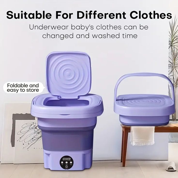 Portable Foldable Mini Washing Machine – Compact Laundry Washer for Travel, Baby Clothes & Small Loads