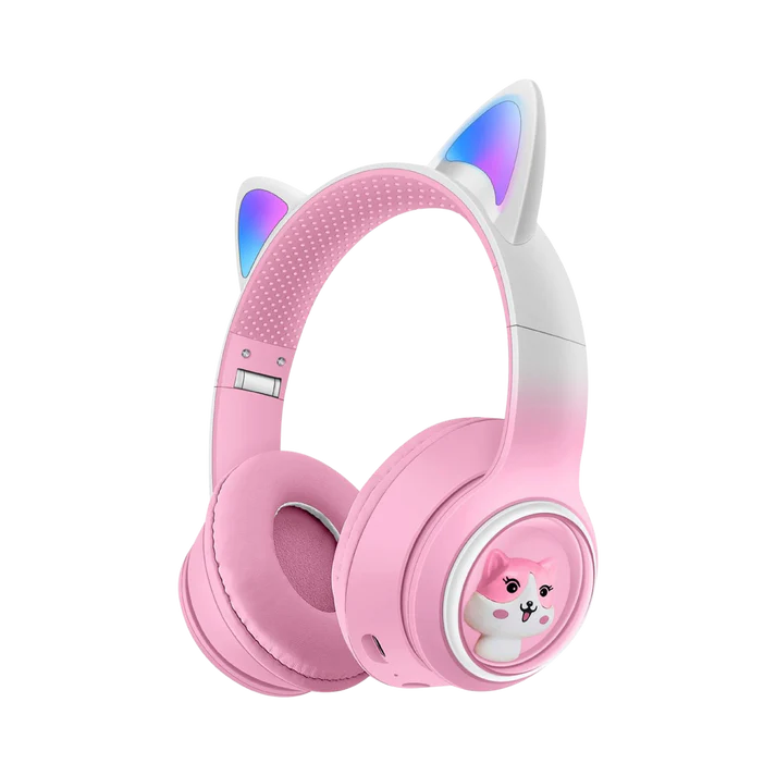 Cat Ear Bluetooth Headphones with LED Lights – Wireless Kids Headset