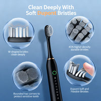 Electric Toothbrush for Adults – Rechargeable Sonic Toothbrush with Multiple Cleaning Modes, Ergonomic Design & 21.5cm Size