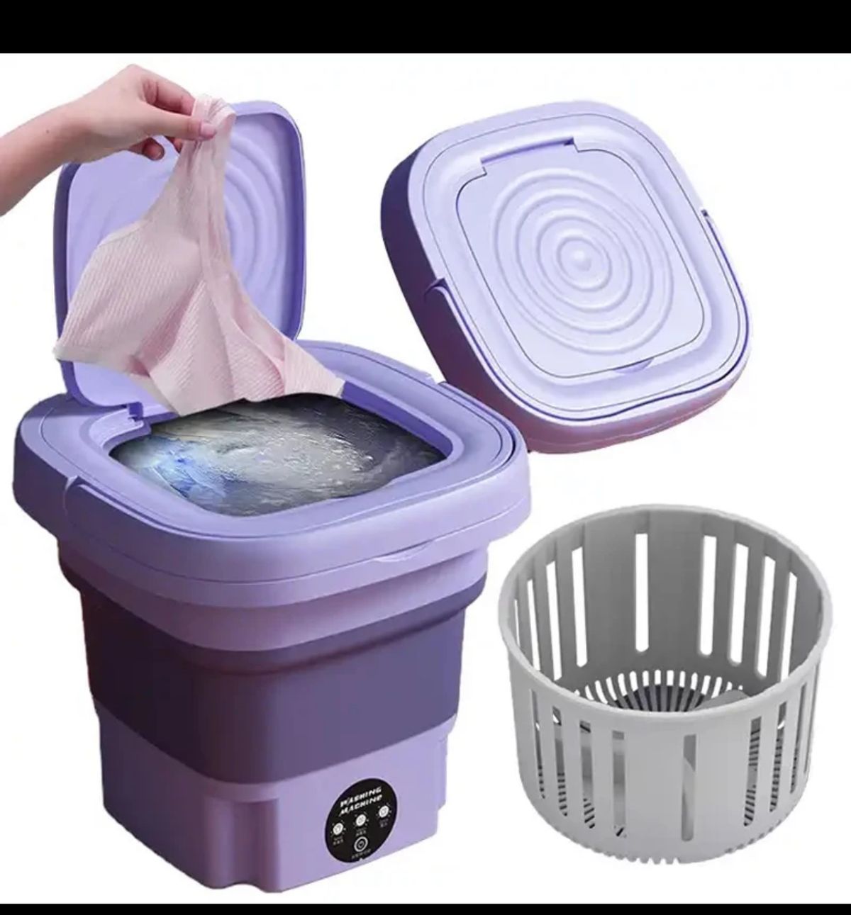 Portable Foldable Mini Washing Machine – Compact Laundry Washer for Travel, Baby Clothes & Small Loads