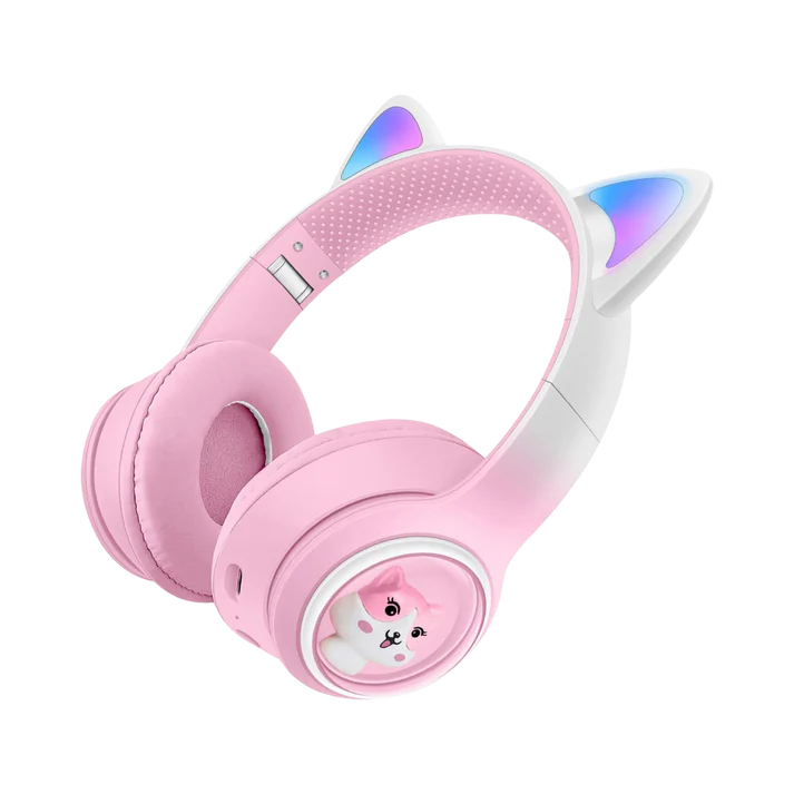 Cat Ear Bluetooth Headphones with LED Lights – Wireless Kids Headset