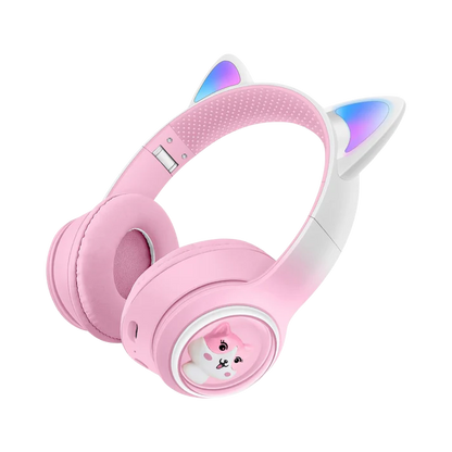 Cat Ear Bluetooth Headphones with LED Lights – Wireless Kids Headset