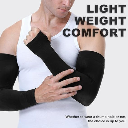 UV Protection Cooling Arm Sleeves for Men & Women – Sun Protection Sports Sleeves for Driving, Cycling & Outdoor Use