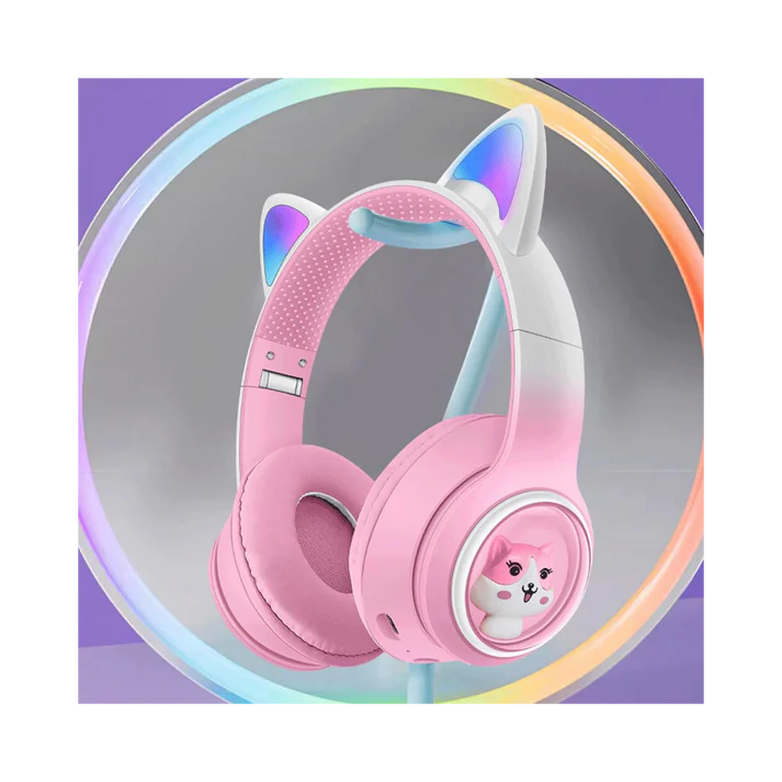 Cat Ear Bluetooth Headphones with LED Lights – Wireless Kids Headset