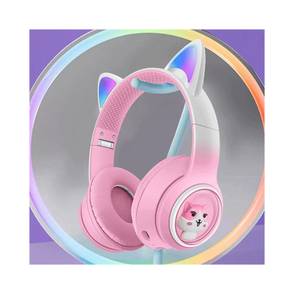 Cat Ear Bluetooth Headphones with LED Lights – Wireless Kids Headset