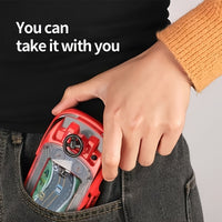 Kids Handheld Car Racing Arcade Game Console Toy with Steering Wheel & Adjustable Speed - Portable Driving Simulator Gaming Device