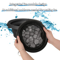 Collapsible Ice Basin with Built-In Ice Maker – Folding Portable Wash Tub & Ice Bucket