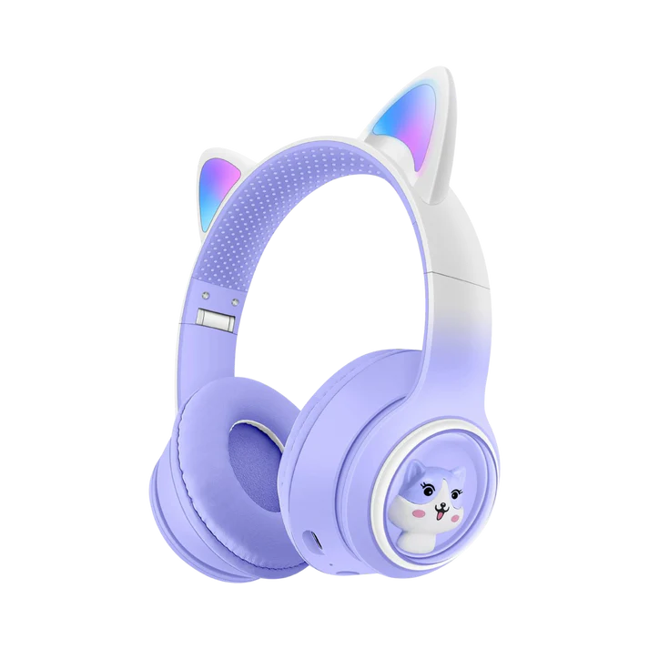 Cat Ear Bluetooth Headphones with LED Lights – Wireless Kids Headset