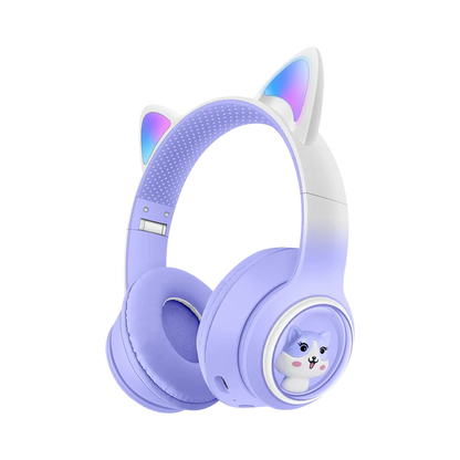 Cat Ear Bluetooth Headphones with LED Lights – Wireless Kids Headset