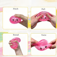 Cute Glitter Squishy Stress Relief Toy – Soft Kawaii Squeeze Ball for Kids & Adults