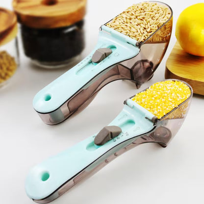 Adjustable Measuring Scoop with Leveler – Multi-Purpose Kitchen Measuring Cup for Flour, Sugar, Rice, Coffee & Spices