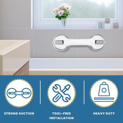 Non-Slip Large Shower Handle For Bathroom, Punch-Free Traceless Glass Suction Handle, Powerful Suction Grip