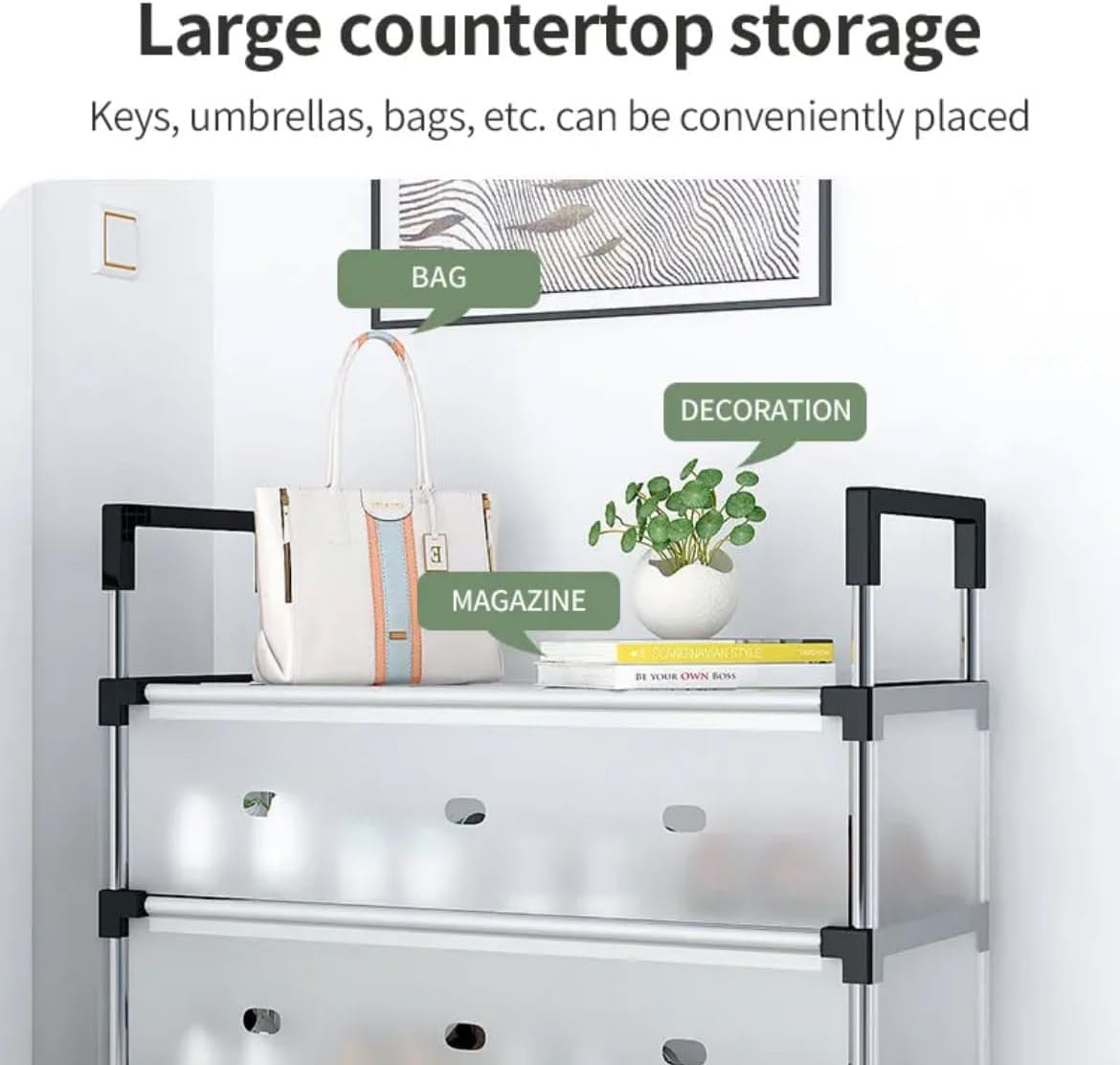 🗄️ 5-Layer Foldable Shoe Rack Organizer with Dust Cover