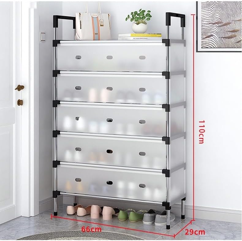 🗄️ 5-Layer Foldable Shoe Rack Organizer with Dust Cover