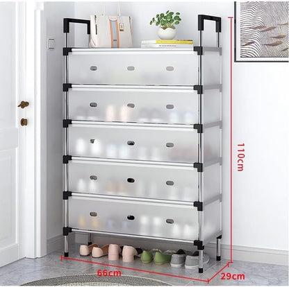 🗄️ 5-Layer Foldable Shoe Rack Organizer with Dust Cover