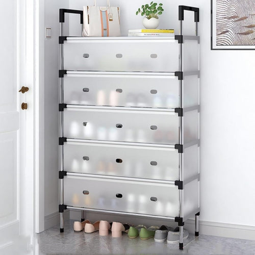🗄️ 5-Layer Foldable Shoe Rack Organizer with Dust Cover
