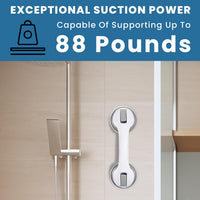 Non-Slip Large Shower Handle For Bathroom, Punch-Free Traceless Glass Suction Handle, Powerful Suction Grip