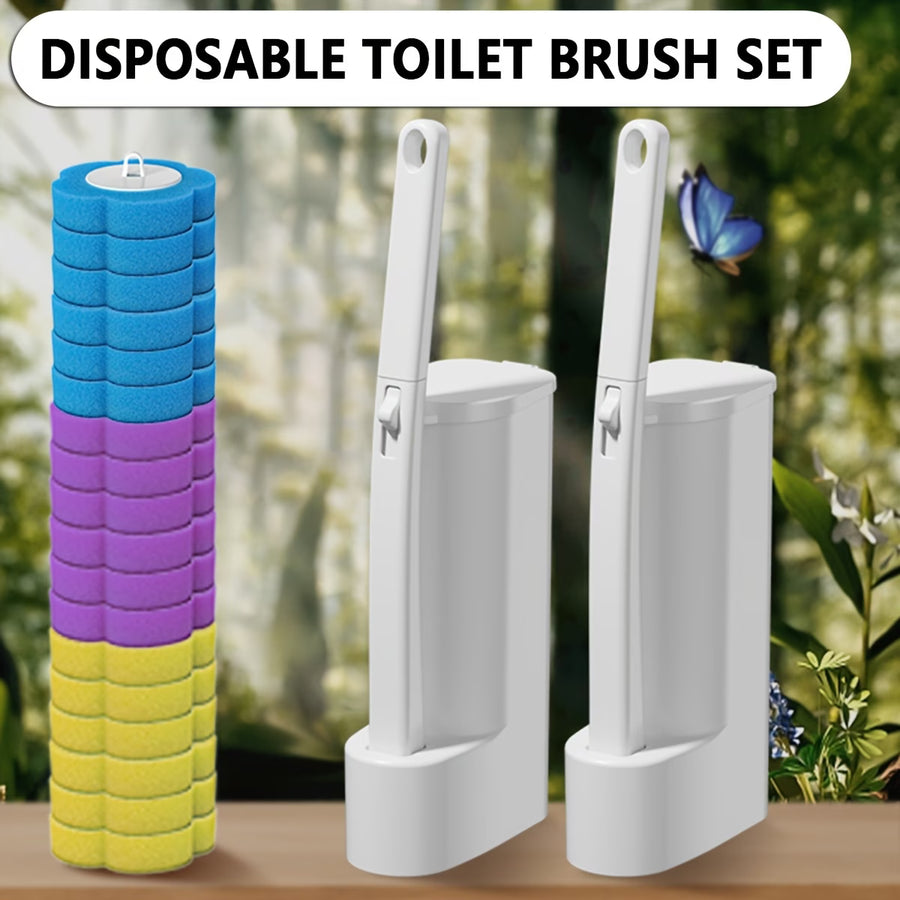 Disposable Toilet Cleaning Brush with Replaceable Brush Heads & Storage Holder – Hygienic Bathroom Cleaning Tool