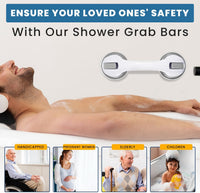 Non-Slip Large Shower Handle For Bathroom, Punch-Free Traceless Glass Suction Handle, Powerful Suction Grip