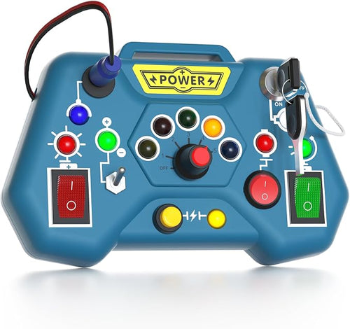 **Kids Montessori Electronic Light Game Toy – Interactive Educational Learning Board with LED Lights, Buttons & Switches**