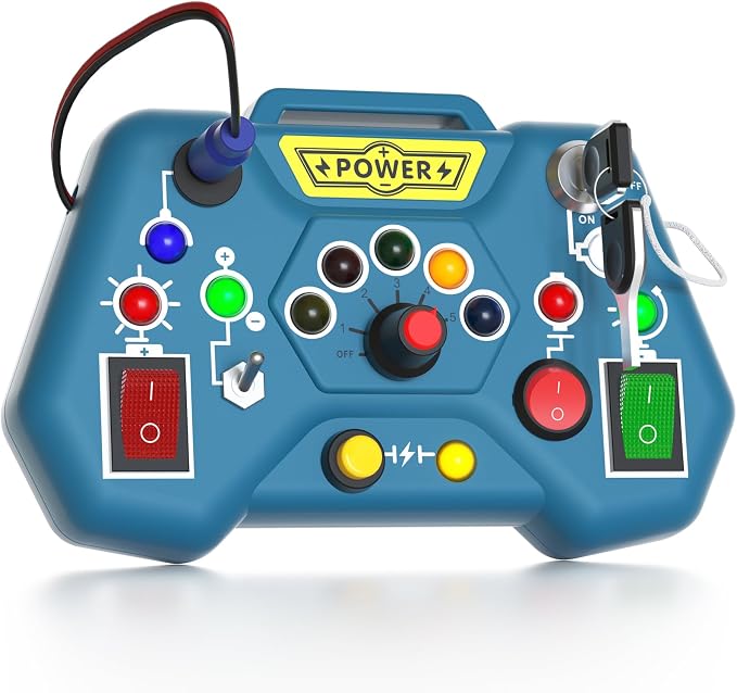 **Kids Montessori Electronic Light Game Toy – Interactive Educational Learning Board with LED Lights, Buttons & Switches**