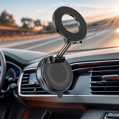 360° Magnetic Foldable Phone Holder with Wireless Charging Base – Adjustable Desktop & Car Mount Stand for iPhone & Android