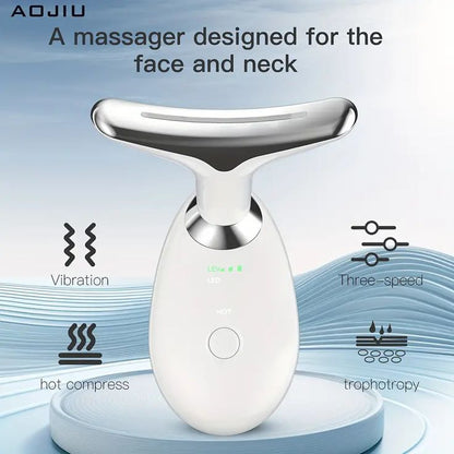 4-in-1 Neck & Face Lifting Massager – EMS Heating Anti-Wrinkle Skin Tightening Device