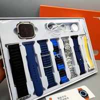 Ultra 7 IN 1 Smart Watch 2.1 Inch Full HD Screen Series 8 Wireless Charging 7 Straps Waterproof