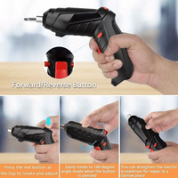 Cordless Electric Screwdriver Set 47-in-1 with LED Light, 180° Rotating Dual-Position Handle & Screwdriver Bits for Home Repair and DIY