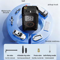 Portable Digital Tire Inflator Air Compressor – 150 PSI Wireless Electric Air Pump with LED Display, USB Rechargeable for Car, Bike, Motorcycle & Sports Balls