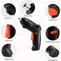 Cordless Electric Screwdriver Set 47-in-1 with LED Light, 180° Rotating Dual-Position Handle & Screwdriver Bits for Home Repair and DIY