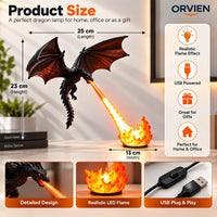 Dragon LED Flame Lamp | Fantasy Night Light