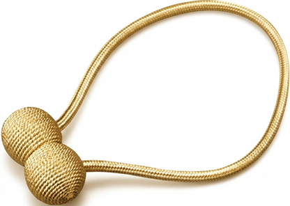 Magnetic Curtain Tiebacks | Modern No-Drill Curtain Holdbacks | Decorative Rope Curtain Tie Backs for Home & Office