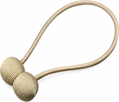 Magnetic Curtain Tiebacks | Modern No-Drill Curtain Holdbacks | Decorative Rope Curtain Tie Backs for Home & Office