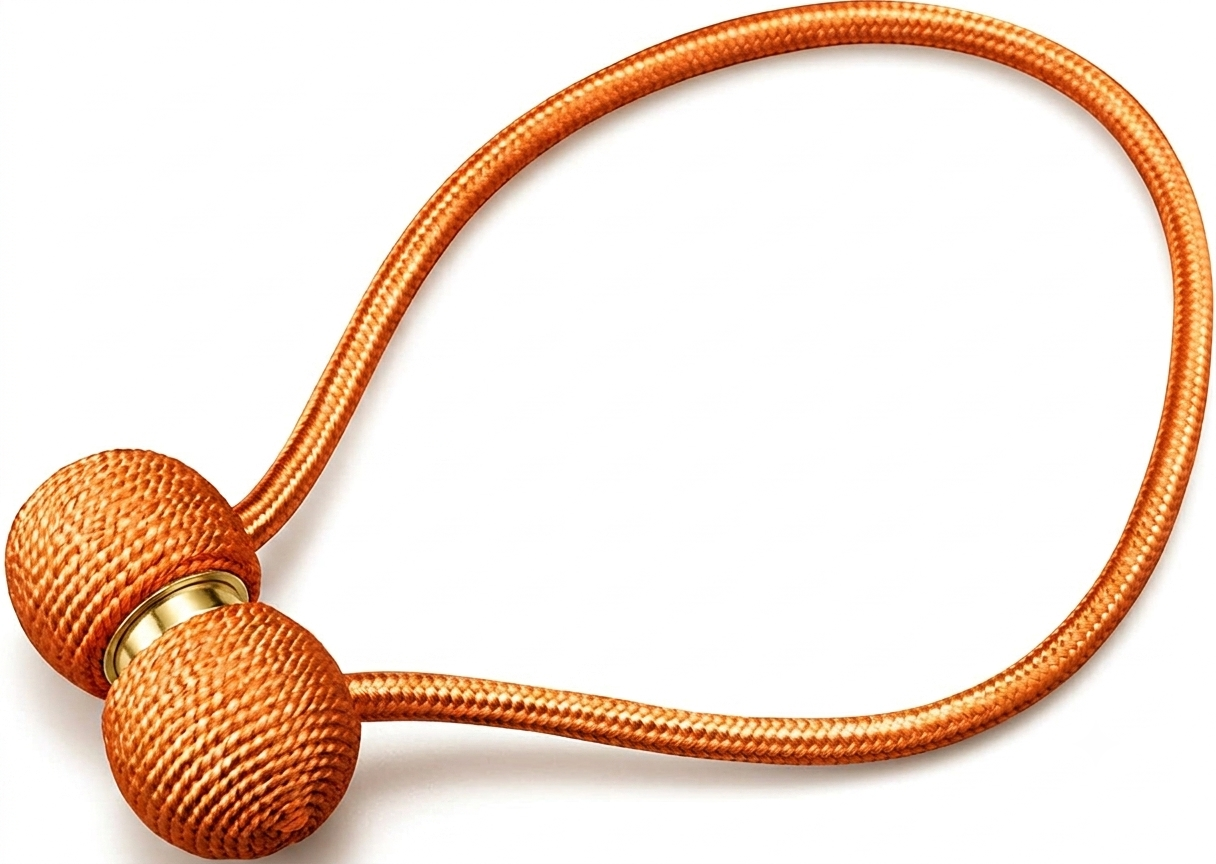 Magnetic Curtain Tiebacks | Modern No-Drill Curtain Holdbacks | Decorative Rope Curtain Tie Backs for Home & Office