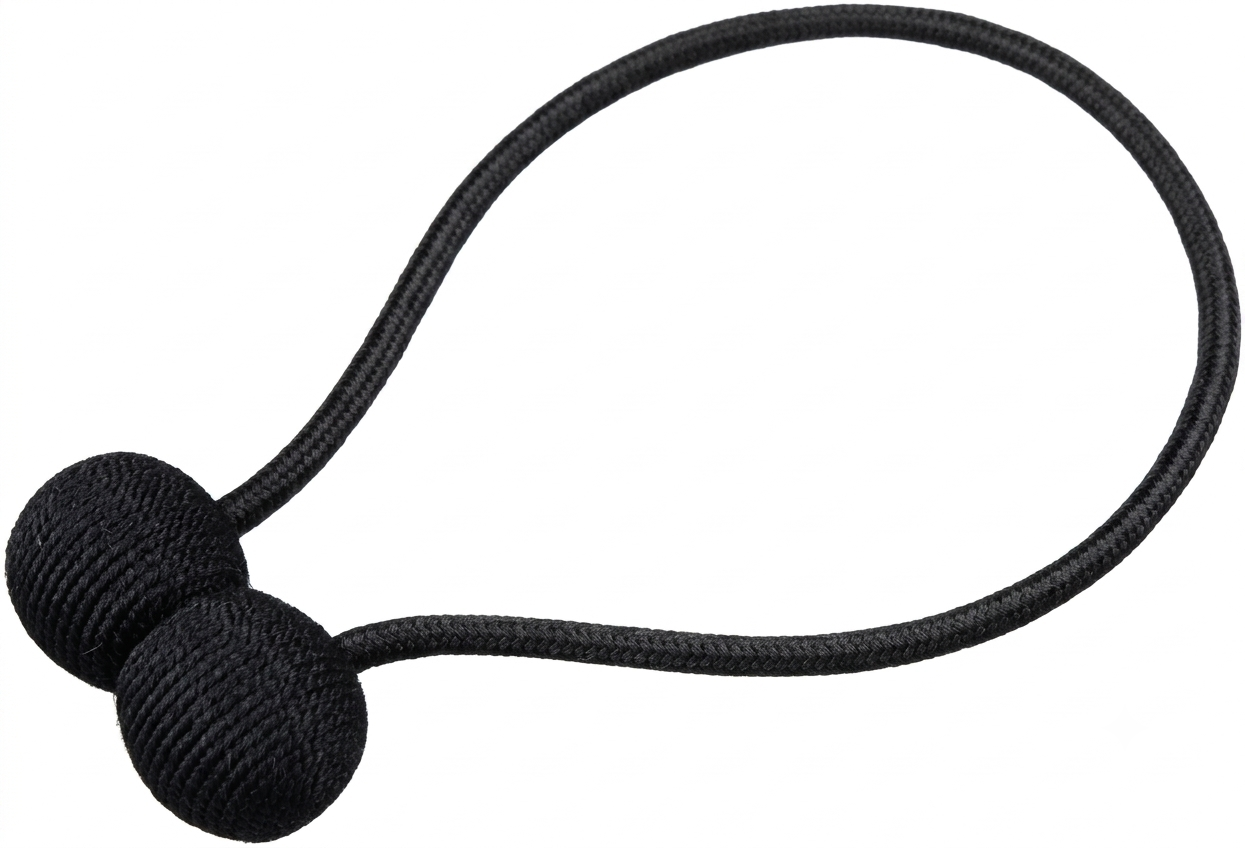 Magnetic Curtain Tiebacks | Modern No-Drill Curtain Holdbacks | Decorative Rope Curtain Tie Backs for Home & Office