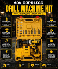 48V Cordless Drill Machine Kit - 29PCS Professional Tool Set