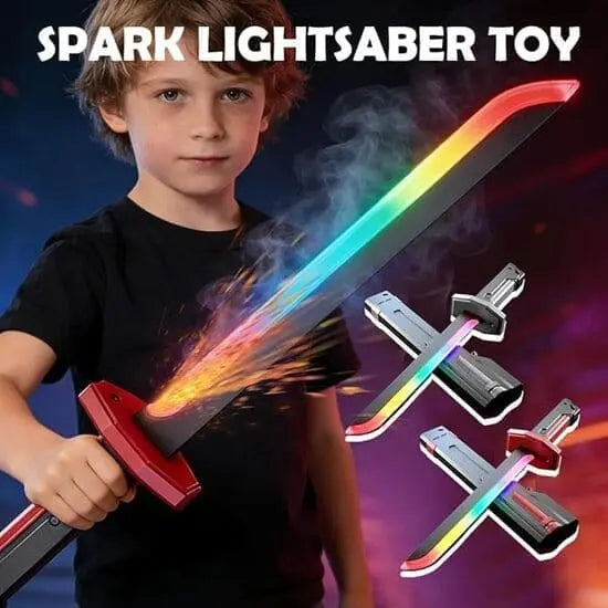 LED Light Up Toy Sword with Mist Spray & Sound Effects – Rechargeable Glowing Lightsaber for Kids | Cosplay & Role Play Toy
