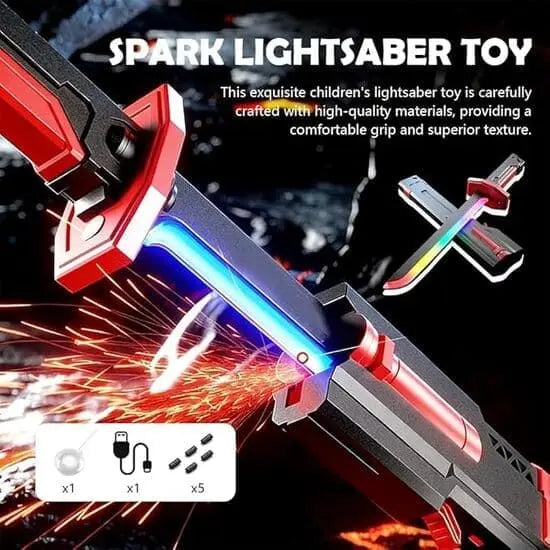 LED Light Up Toy Sword with Mist Spray & Sound Effects – Rechargeable Glowing Lightsaber for Kids | Cosplay & Role Play Toy
