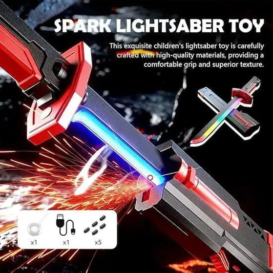 LED Light Up Toy Sword with Mist Spray & Sound Effects – Rechargeable Glowing Lightsaber for Kids | Cosplay & Role Play Toy
