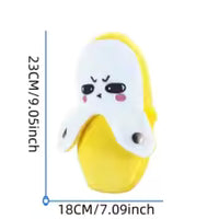 Cute Banana Plush Slippers for Kids & Adults – Soft Cartoon Fruit Indoor Slippers, Yellow Kawaii Home Footwear