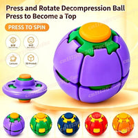 Press to Spin Transforming Fidget Spinner Ball – Shape Shifting Stress Relief Desk Toy, 2-in-1 Spinner & Fidget Toy for Kids & Adults