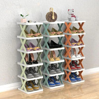 🗄️ Foldable 5-Tier X-Shape Shoe Rack Organizer with Top Shelf