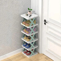 🗄️ Foldable 5-Tier X-Shape Shoe Rack Organizer with Top Shelf