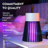 360° Electric Mosquito Killer Lamp with UV Light – USB Rechargeable Silent Bug Zapper Night Lamp