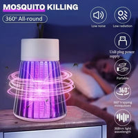 360° Electric Mosquito Killer Lamp with UV Light – USB Rechargeable Silent Bug Zapper Night Lamp