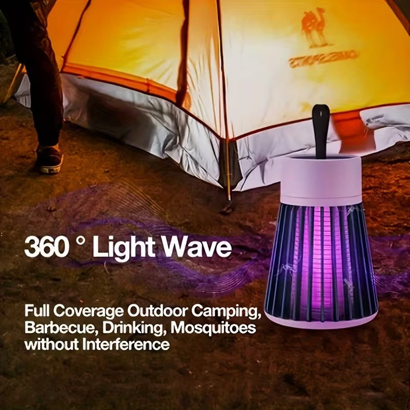 360° Electric Mosquito Killer Lamp with UV Light – USB Rechargeable Silent Bug Zapper Night Lamp