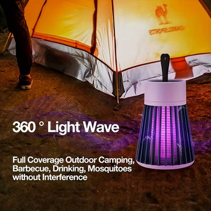 360° Electric Mosquito Killer Lamp with UV Light – USB Rechargeable Silent Bug Zapper Night Lamp